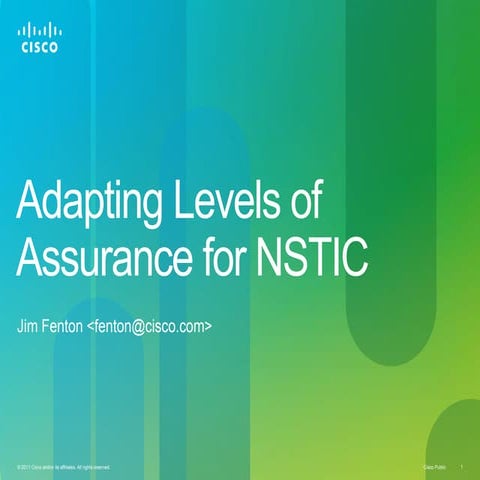 Adapting Levels of Assurance for NSTIC