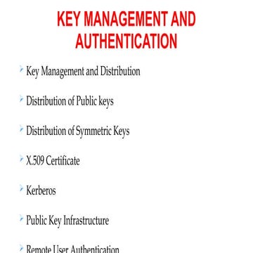 NS UNIT 2 Key Distribution and Management
