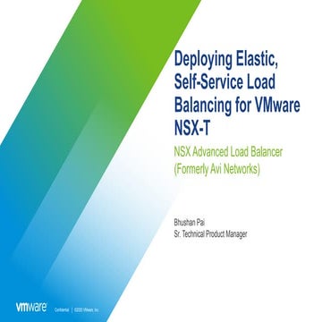 Deploying Elastic, Self-Service Load Balancing for VMware NSX-T