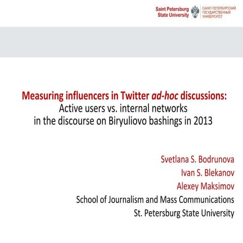 AINL 2016: Bodrunova, Blekanov, Maksimov