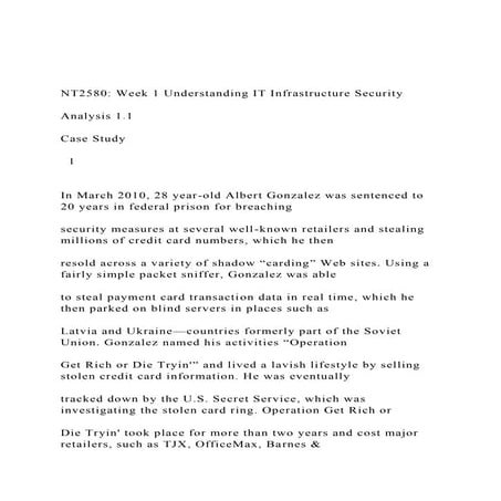 NT2580 Week 1 Understanding IT Infrastructure Security An.docx