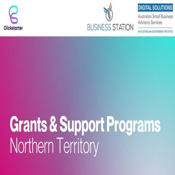 Northern Territory Business Support Programs and Grants 2021/22