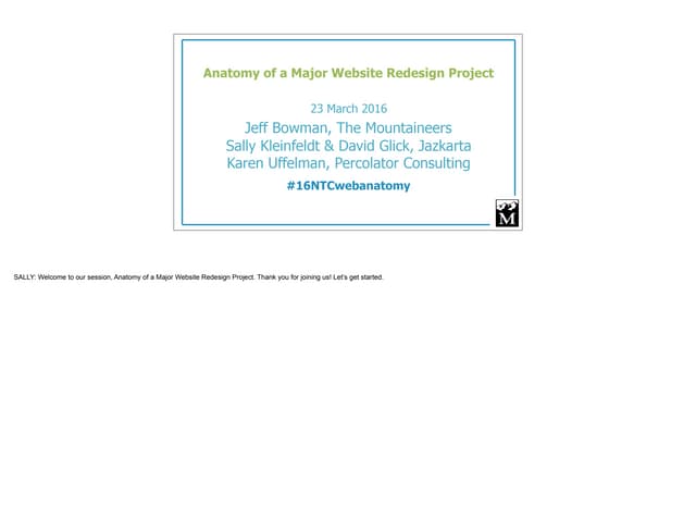 Anatomy of a Large Website Project - With Presenter Notes