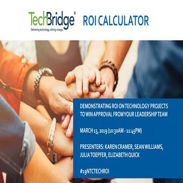 NTC 2019 Demonstrating ROI