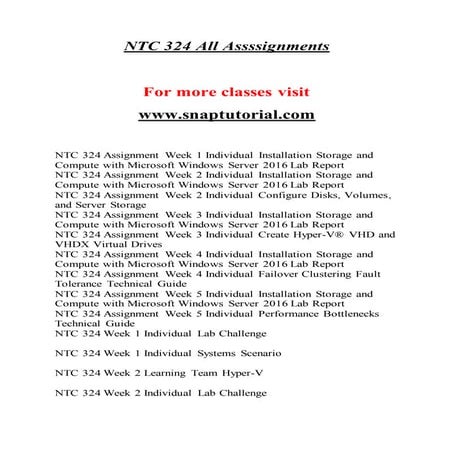 NTC 324  Enhance teaching - snaptutorial.com