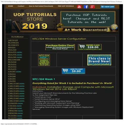 NTC/324 ENTIRE CLASS UOP TUTORIALS