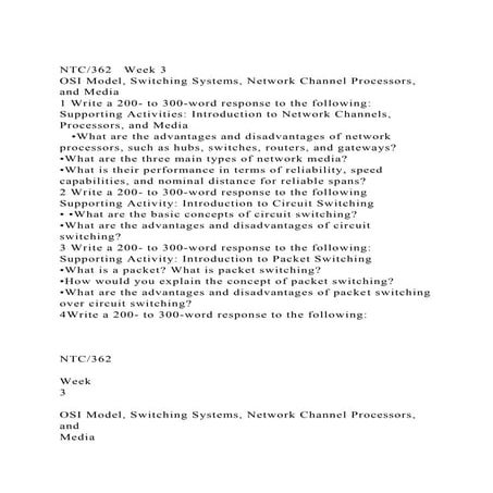 NTC362   Week 3OSI Model, Switching Systems, Network Channel Pr.docx