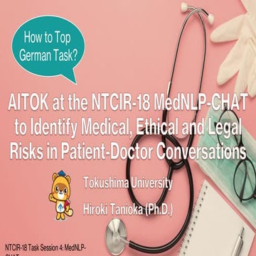 AITOK at the NTCIR-18 MedNLP-CHAT to Identify Medical, Ethical and Legal Risks in Patient-Doctor Conversations