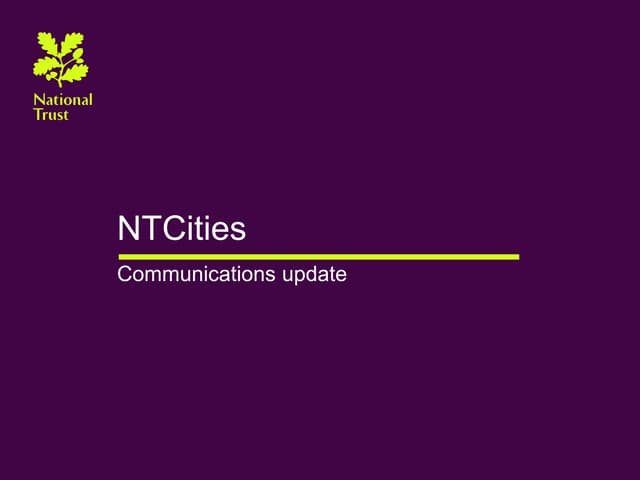 NTCites - communication update
