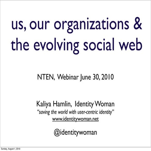 Us our Organizations and the Evolving Web  v2