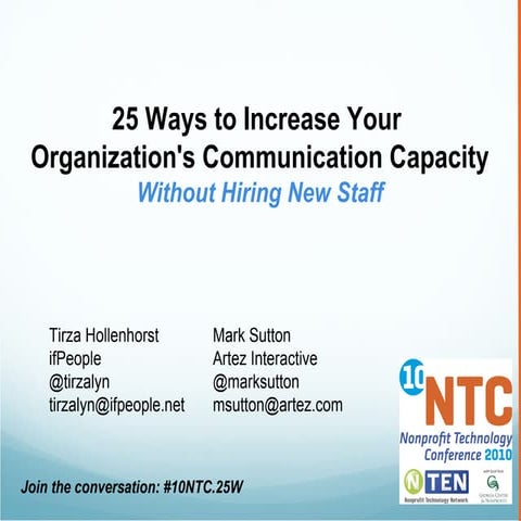 NTEN 2010 25 ways to increase communications
