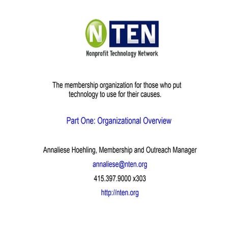 NTEN Member Orientation Part 1