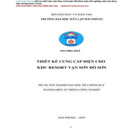 Đồ án Thiết kế cung cấp điện cho khu Resort Vạn Sơn - Đồ Sơn