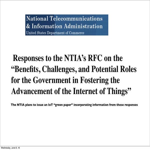 NTIA IoT RFC Responses