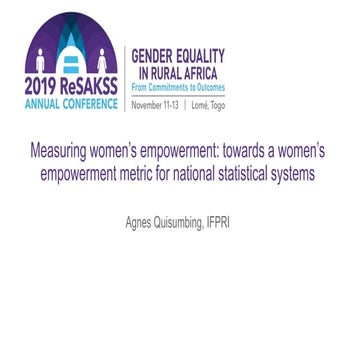 Measuring Women's empowerment: towards a women's empowerment metric v1