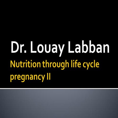 Nutrition through the life cycle