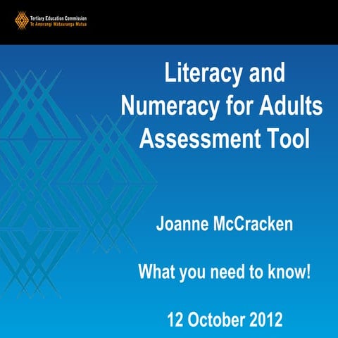 NTLT 2012 - ALNAT Assessment tool – What you need to know!