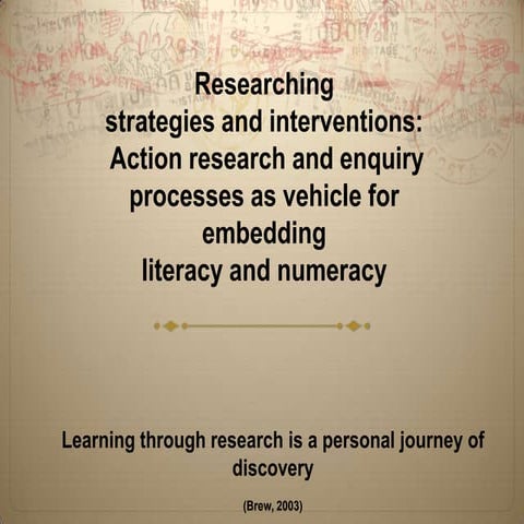 NTLTC 2011 - researching strategies and interventions - embedding literacy an...