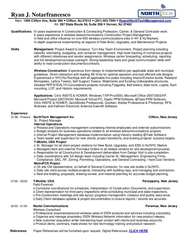 wireless consultant resume