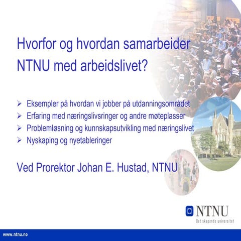 NTNUs samarbeid med arbeidslivet seminar 2.des2010