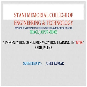 Summer Training Report Ntpc barh (ajeet)