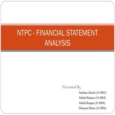 Project Report on Financial Analysis by Nirbhay Kumar, MBA - 3rd Sem ...