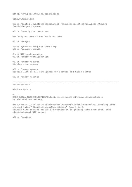 Basic command for Time sync (Domain Controllers)