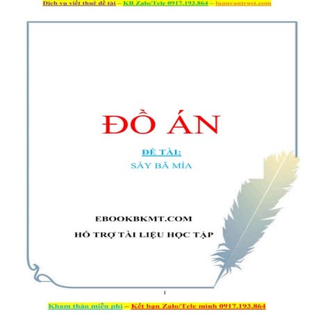 Đồ án tốt nghiệp - Sấy bã mía, 9 điểm.doc