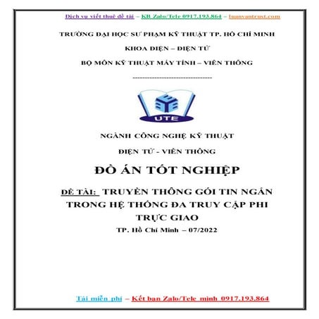 Đồ Án Tốt Nghiệp Công Nghệ Kỹ Thuật Điện Tử  Viễn Thông, 9 Điểm.docx