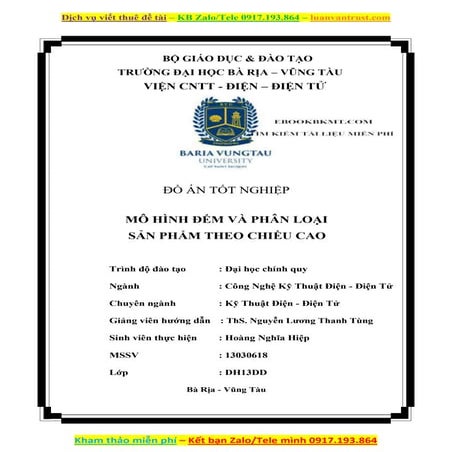 Đồ án tốt nghiệp Mô hình phân loại sản phẩm theo chiều cao dùng Arduino.doc