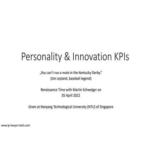 4x4 Personality & Innovation KPIs