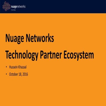 Nuage Networks Technology Program Partners Overview 2016