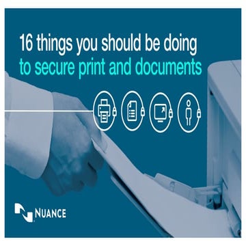 16 Things You Should be Doing to Secure Print and Documents