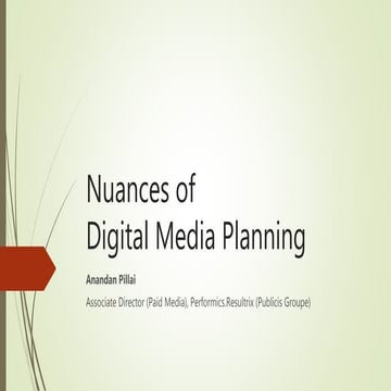 Nuances of Digital Media Planning