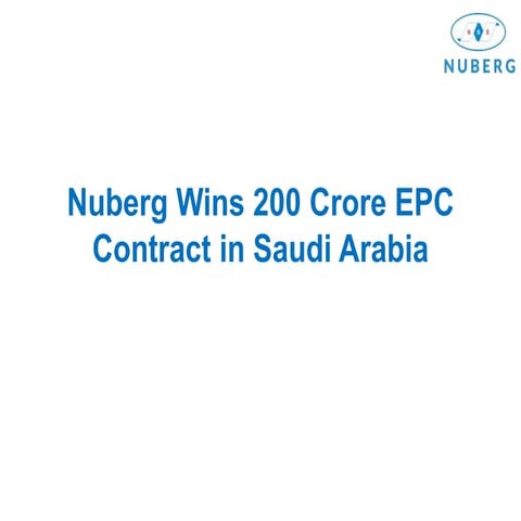 Nuberg Wins $35m EPC Contract for Saudi Arabia Chemical Plant