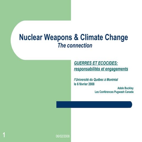 Nuclear Weapons and Climate Change