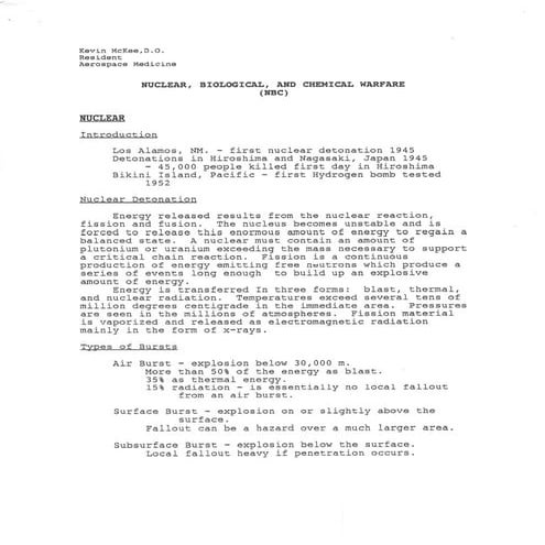 Nuclear, Biological and Chemical Warfare (NBC) | PDF