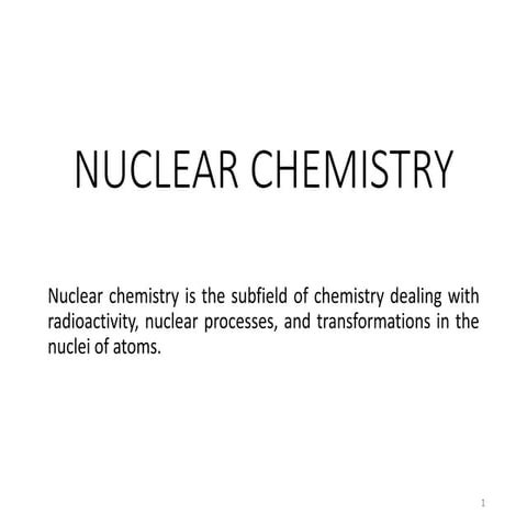 Nuclear chemistry 