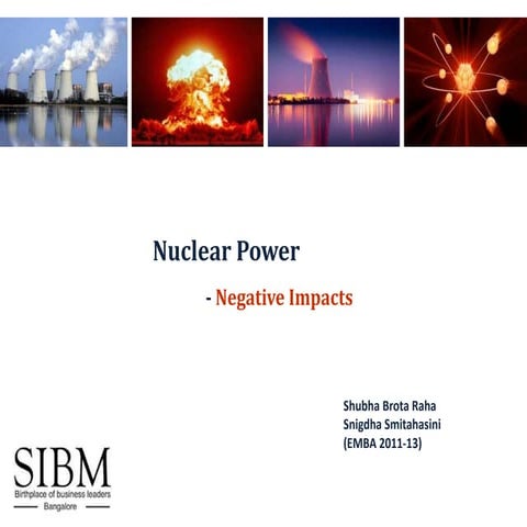 Negative Impacts of Nuclear Power