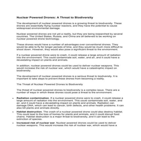 Nuclear Powered Drones A Threat to Biodiversity.docx