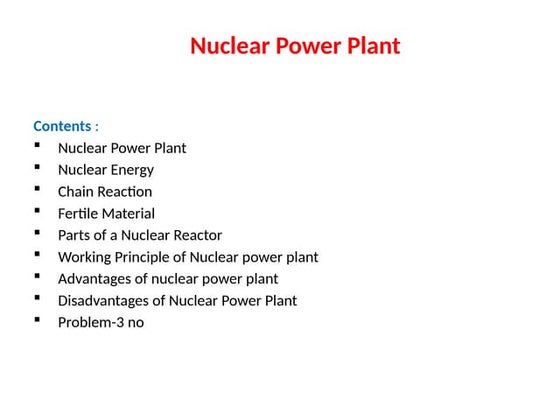 Nuclear power plant | PPTX
