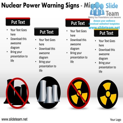 Nuclear power warning signs misc powerpoint ppt slides.