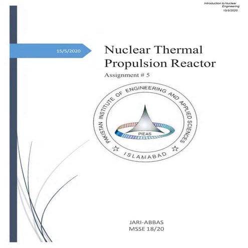 Nuclear thermal propulsion reactor