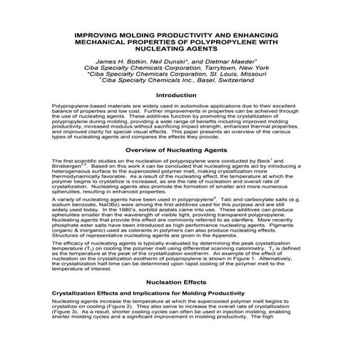 Nucleating Agents for Polypropylene | PDF