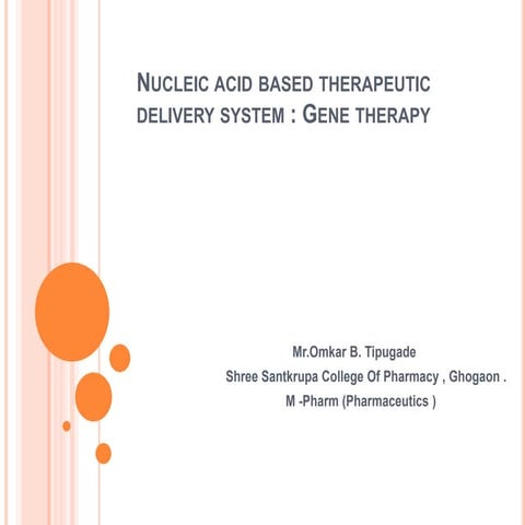 Nucleic acid based therapeutic delivery system