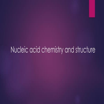 Nucleic acid chemistry and structure