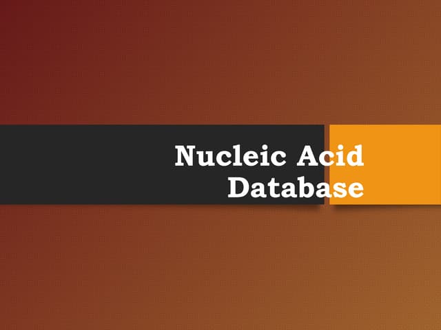 Nucleic acid database 