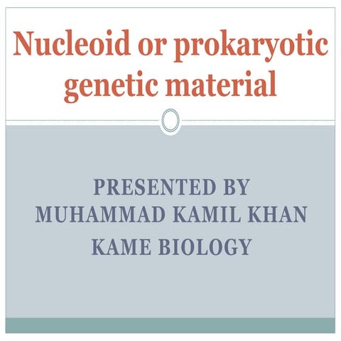 Nucleoid or prokaryotic genetic material