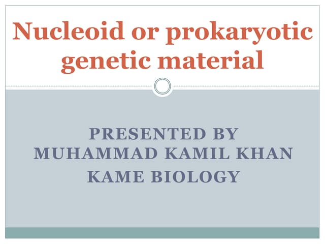Nucleoid or prokaryotic genetic material