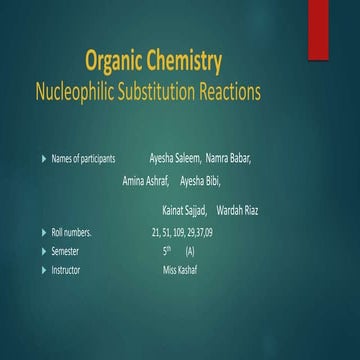 Nucleophilic substitutions reactions